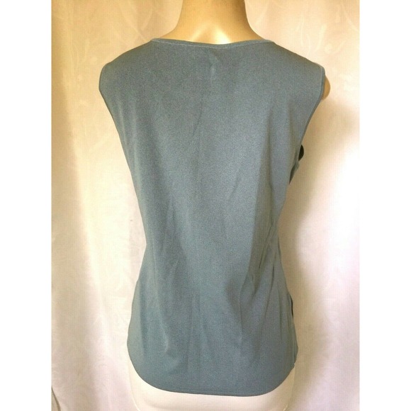 Exclusively Misook Tank Top Blouse Shirt Sleeveless Scoop Neck Blue M - Picture 3 of 4
